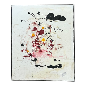 Vintage Original Abstract Oil Painting on Canvas