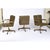 Set of 3 Stoneville Brown Gold and Oak Swivel Armchairs on Casters For Sale - Image 9 of 17
