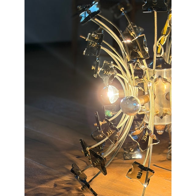 Metal 1970s Italian Smoked Glass Sputnik Chandelier, Attributed to Fontana Arte For Sale - Image 7 of 12