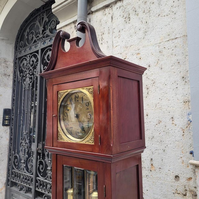 George III Grandfather Clock in Wood and Gilt Brass, England, 1940s For Sale - Image 12 of 18