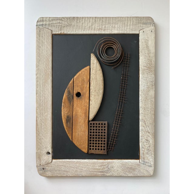 Black 20th Century Danish Abstract Assemblage Wall Sculpture For Sale - Image 8 of 8