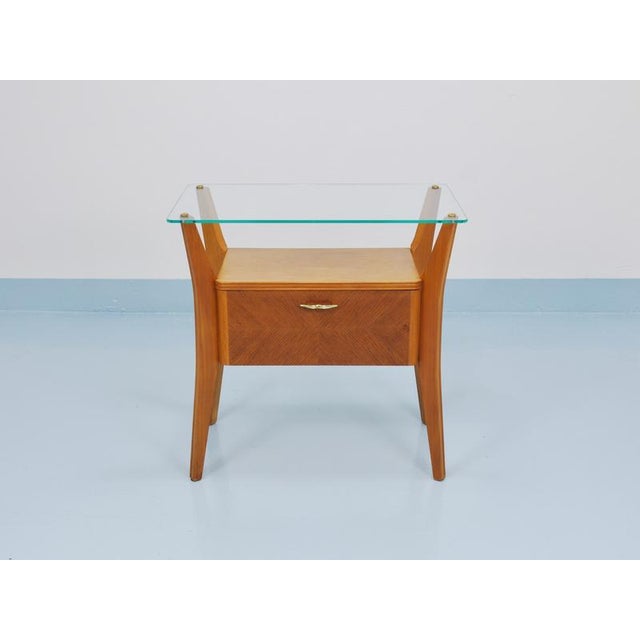 Osvaldo Borsani Maple and Walnut Nightstand by by Osvaldo Borsani for Gio Ponti, 1940s For Sale - Image 4 of 18