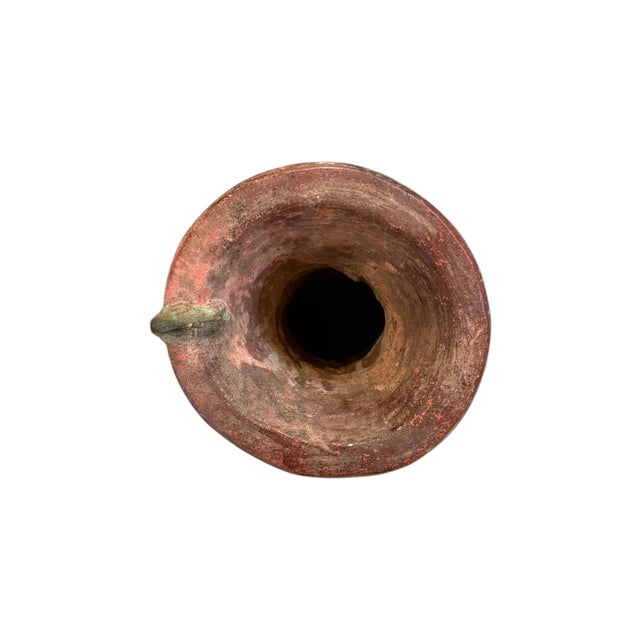 1940s Italian Mid-Century Earthenware Tall Flower Vase For Sale In Los Angeles - Image 6 of 6