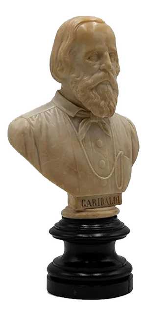 Unknown - Portrait of Giuseppe Garibaldi - Original Marble Sculpture - Late 19th Century