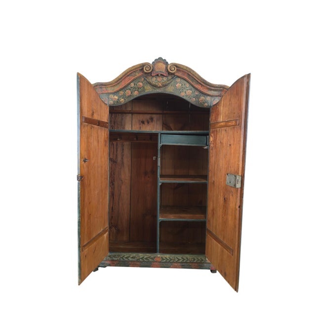 Floral Painted Wedding Cabinet, Upper Austria, 1795 For Sale - Image 3 of 13