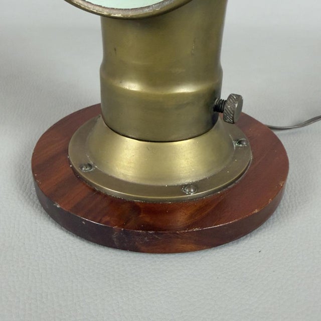 Brown Naval Table Lamp in Windsock Brass For Sale - Image 8 of 13