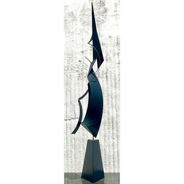 Metal Vintage Mid-Century Modern Abstract Steel Sculpture For Sale - Image 7 of 13