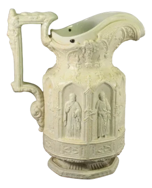 C. 1842 Charles Meigh Staffordshire Apostle Jug With 8 Saints & Kings, Neo Gothic