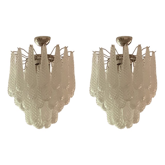 Small Short Murano Chandeliers, Set of 2 For Sale