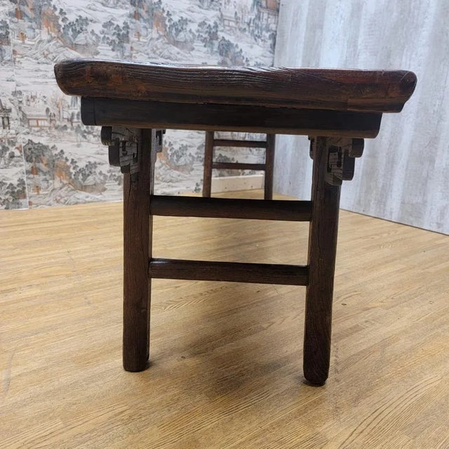 Antique Shanxi Province Elm Bench For Sale - Image 4 of 9