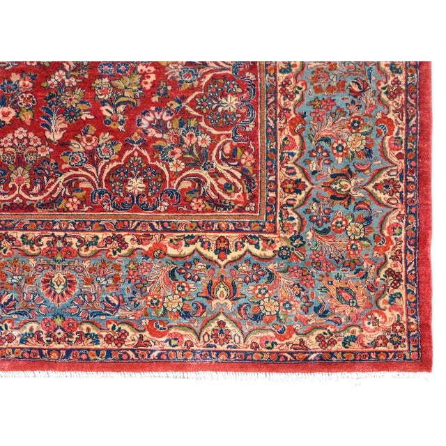 Early 20th Century Square Sarouk Rug For Sale - Image 9 of 12