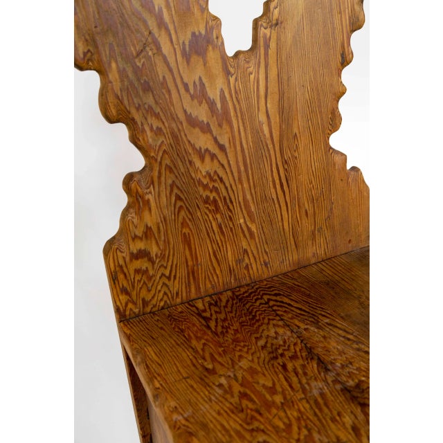 Early 20th Century Sculptural Hand Carved Fir Chairs - a Pair For Sale - Image 9 of 13
