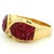 1990s Italian 18k Gold Ruby Diamond Crossover Cocktail Ring, Size 6.5 For Sale - Image 12 of 13