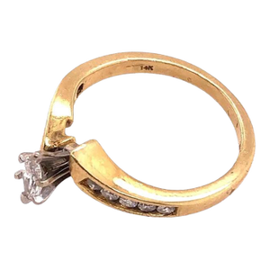 14 Karat Two-Tone Yellow and White Gold Diamond Engagement Fashion Ring