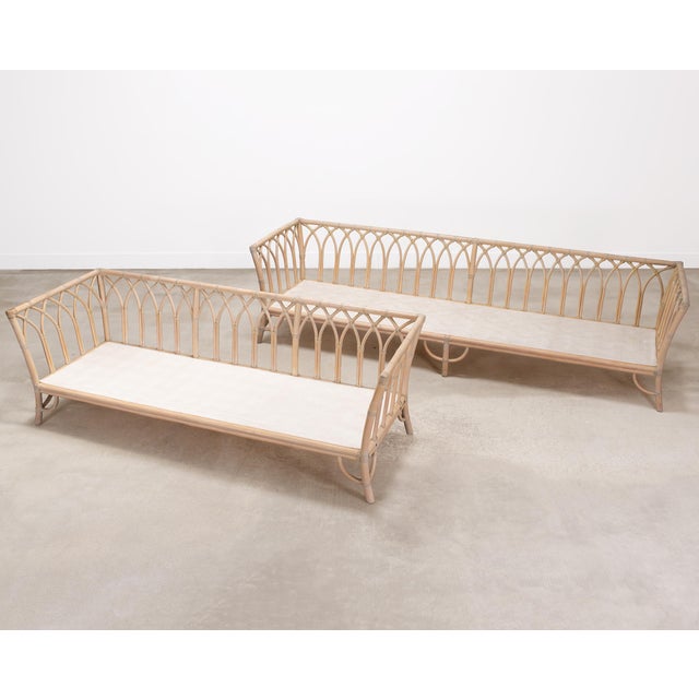 Pair of McGuire Organic Modern Rattan Cathedral Sofas 7 Ft 9 Ft For Sale - Image 17 of 18