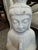Impressive hand carved white marble Guanyin Bodhisattva statue in a meditative prayer position. Can be displayed indoors...