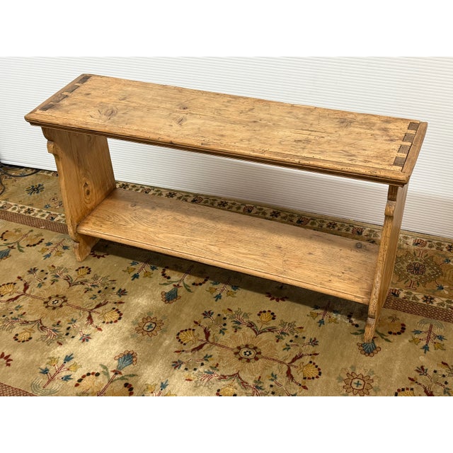 Pine Wood Console Table With Display Shelf, Vintage For Sale In San Francisco - Image 6 of 12