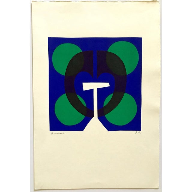 Artist: Ronald King Country: Brazil – England Title: Chauser Medium: Pencil signed screenprint in four colors. Marks: Part...