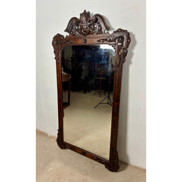 Large Renaissance Revival Hardwood Mirror, Early 20th-Century For Sale - Image 12 of 16