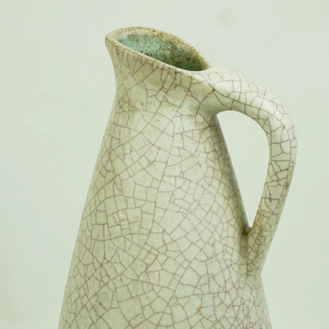 1950s Large German Mid-Century Off White Ceramic Floor Vase For Sale - Image 5 of 9