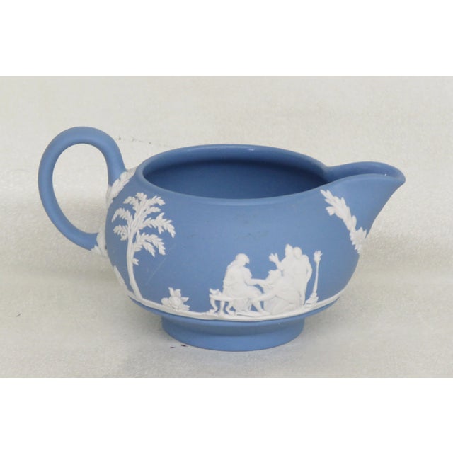 Wedgwood England Jasperware Blue Grecian Cameo Milk Creamer For Sale - Image 13 of 13