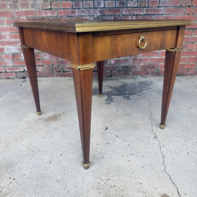 Wood Vintage Baker Furniture Walnut Side Table For Sale - Image 7 of 12