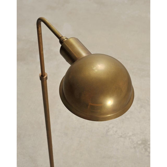 Art Deco Style Patinated Brass Adjustable Pharmacy Floor Lamp For Sale - Image 10 of 15