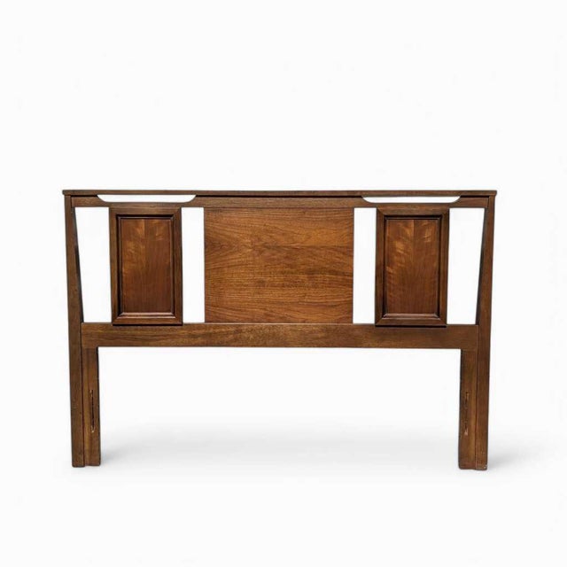 Vintage Full-Size Walnut Headboard and Footboard For Sale - Image 17 of 18