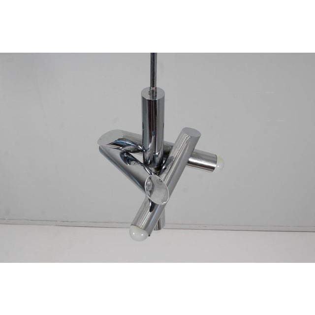 Silver Space Age Adjustable Suspension Lamp in Chromed Steel, 1975 For Sale - Image 8 of 16