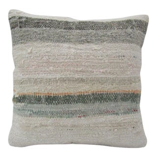 Handmade Striped Kilim Pillow Cover For Sale
