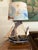 Illustration 1970s Model Ship Turned Lamp With Custom Shade For Sale - Image 3 of 5