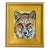 Expressionist Red Fox Portrait Painting W/ Antiqued Gold Wood Frame For Sale