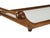 This sculptural serving tray with shaped handles is made from wood, brass and glass tray. It remains in very good condition.