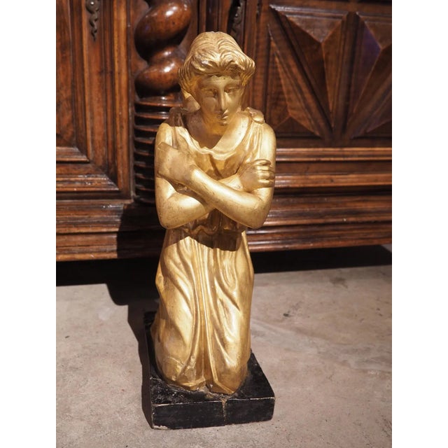 Pair of Circa 1800 Giltwood Angels From Italy For Sale - Image 10 of 13