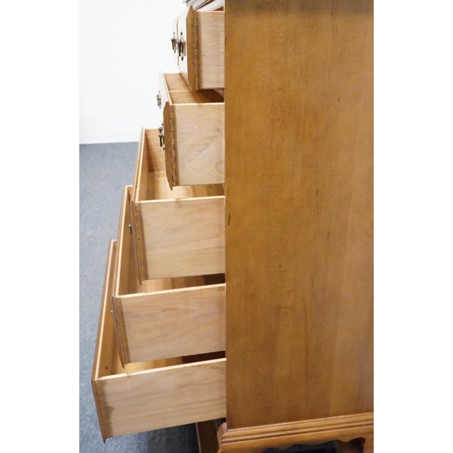 Wood Bassett Furniture Solid Hard Rock Maple Colonial Early American 36" Chest of Drawers 229-01-251 For Sale - Image 7 of 14