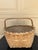 Brown Antique Late 19th Century American Splint Oak Gathering Basket For Sale - Image 8 of 10