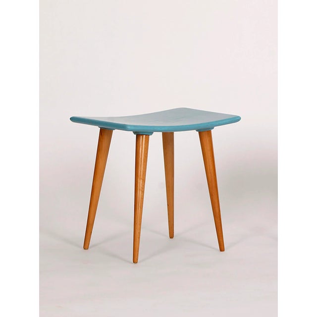 Blue Mid-Century Stool, 1960s For Sale - Image 8 of 8