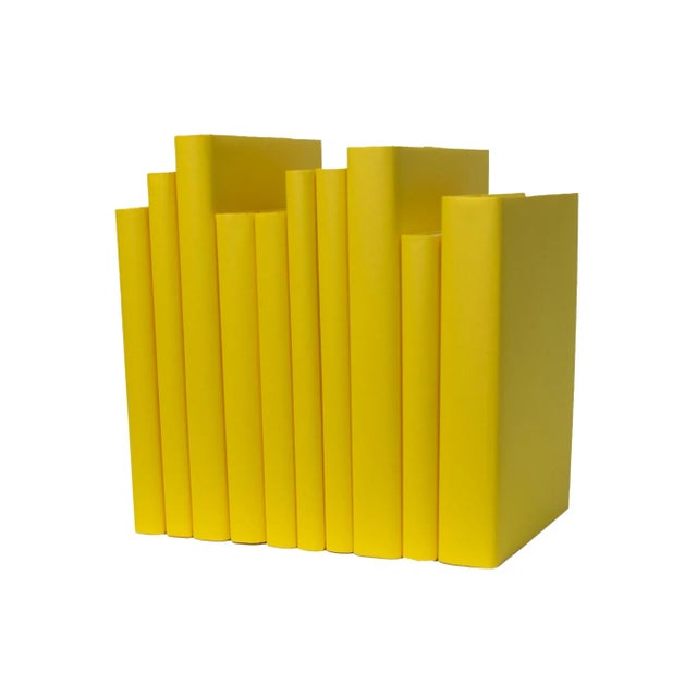 Modern Decorative Books - Saffron Oversized Paper Wrapped Book Bundle - 1 Foot of Yellow Books For Sale - Image 3 of 3