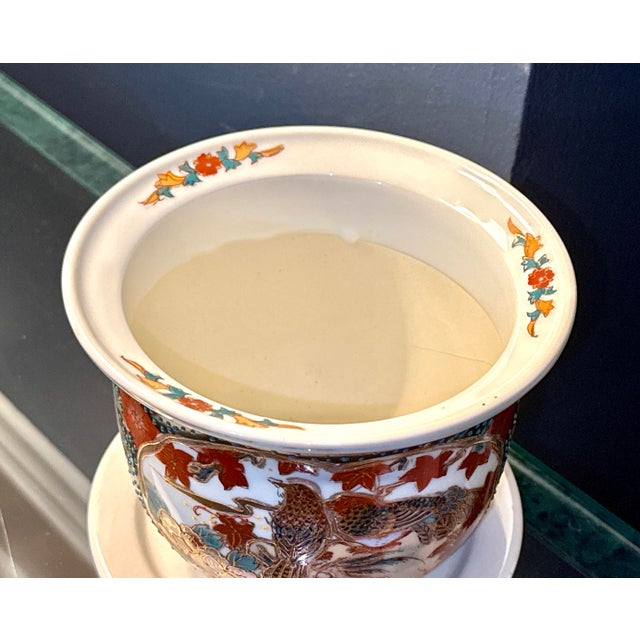 Mid Century Chinese Chinoiserie Planter With Water Tray For Sale - Image 4 of 11