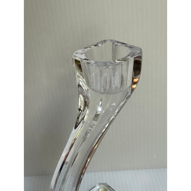 Nachtmann Germany Vintage 1980s Elegant "Duetto" Crystal Carved 8" High Candleholders Set of Two(2) For Sale - Image 14 of 18