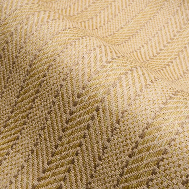 Contemporary SAMPLE - Schumacher Zig Zag Paperweave Wallpaper In Sesame For Sale - Image 3 of 5