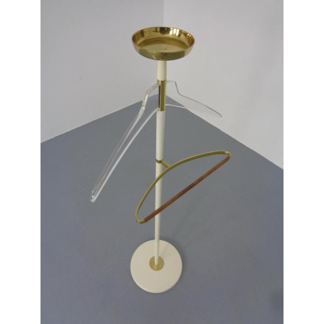 Valet Stand in Brass & Acrylic Glass & Leather from Vereinigte Werkstätten, Germany, 1950s For Sale - Image 6 of 17