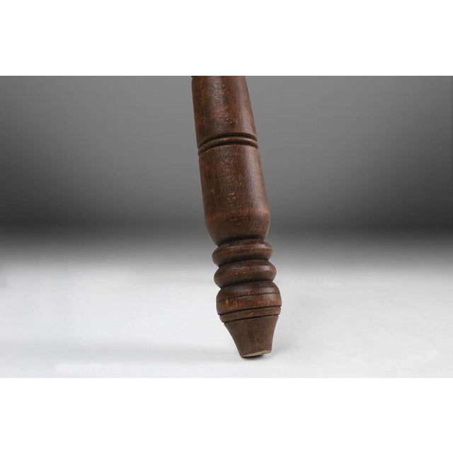 Wood Vintage Brutalist Low Oak Stool, Belgium, 1960s For Sale - Image 7 of 9