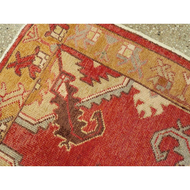 Galerie Shabab Collection Mid-20th Century Turkish Oushak Throw Rug For Sale - Image 4 of 6
