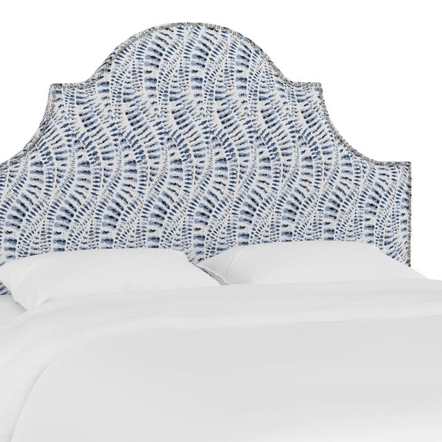 Halsted Headboard in Blue Snake Skin, King For Sale
