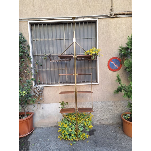 Floor-to-Ceiling Bookcase in Brass and Wood from Fedele Papagni For Sale - Image 17 of 17