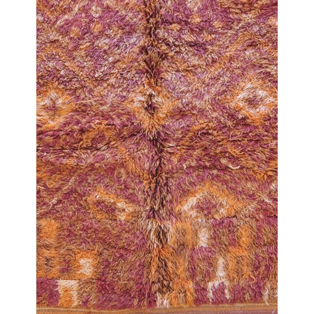 1960s Moroccan Burnt Orange Rug - 12.4 X 5.8 Ft For Sale - Image 5 of 8