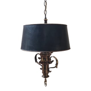 Antique Brass Pendant Chandelier For Sale