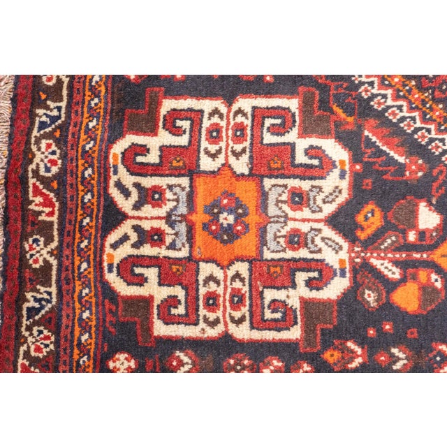 Semi-Antique Hand-Knotted Persian Qashqai Rug 5'4" X 8'9" For Sale - Image 9 of 18
