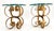 Pair Italian Think 3/4" Glass Top Gold Gilt Scrolls Shape Bases End Tables Stand For Sale - Image 6 of 12